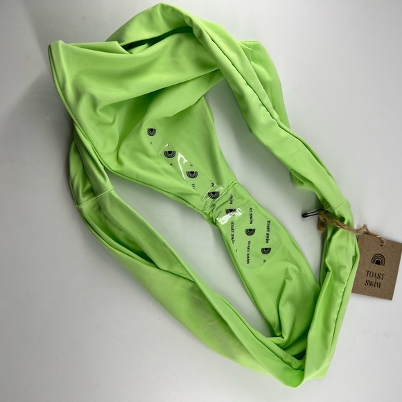 High Waisted Bottom TOAST SWIM Size M Signature Cut Out NWT Paradise Green - Picture 5 of 5